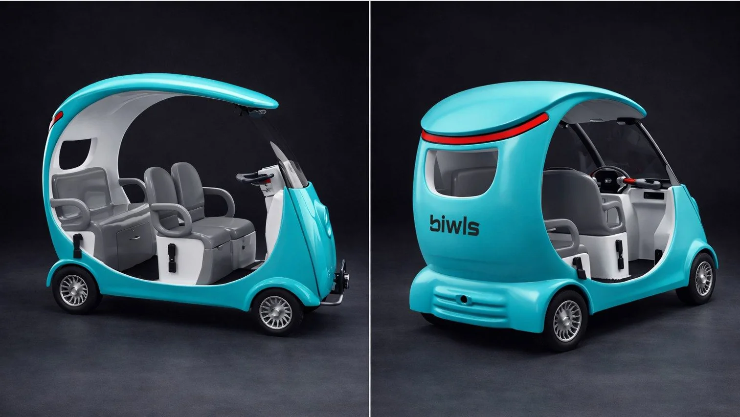 Умный транспорт BIWLS на острове Татышев, вид снаружи